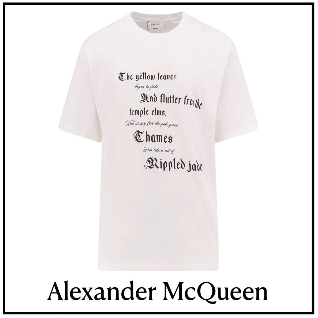 【Alexander McQueen】テキストプリント クルーネック Tシャツ