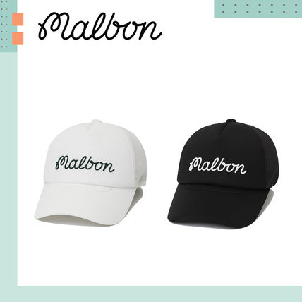 ホワイト（白）系 Malbon Golf(マルボンゴルフ) キャップ(メンズ