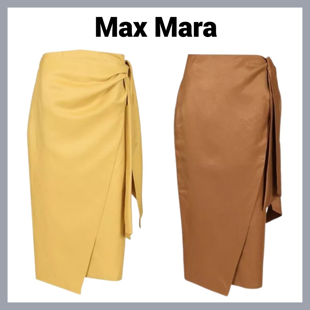 【Max Mara】リネン＆シルク Tequila ミディスカート（2色）