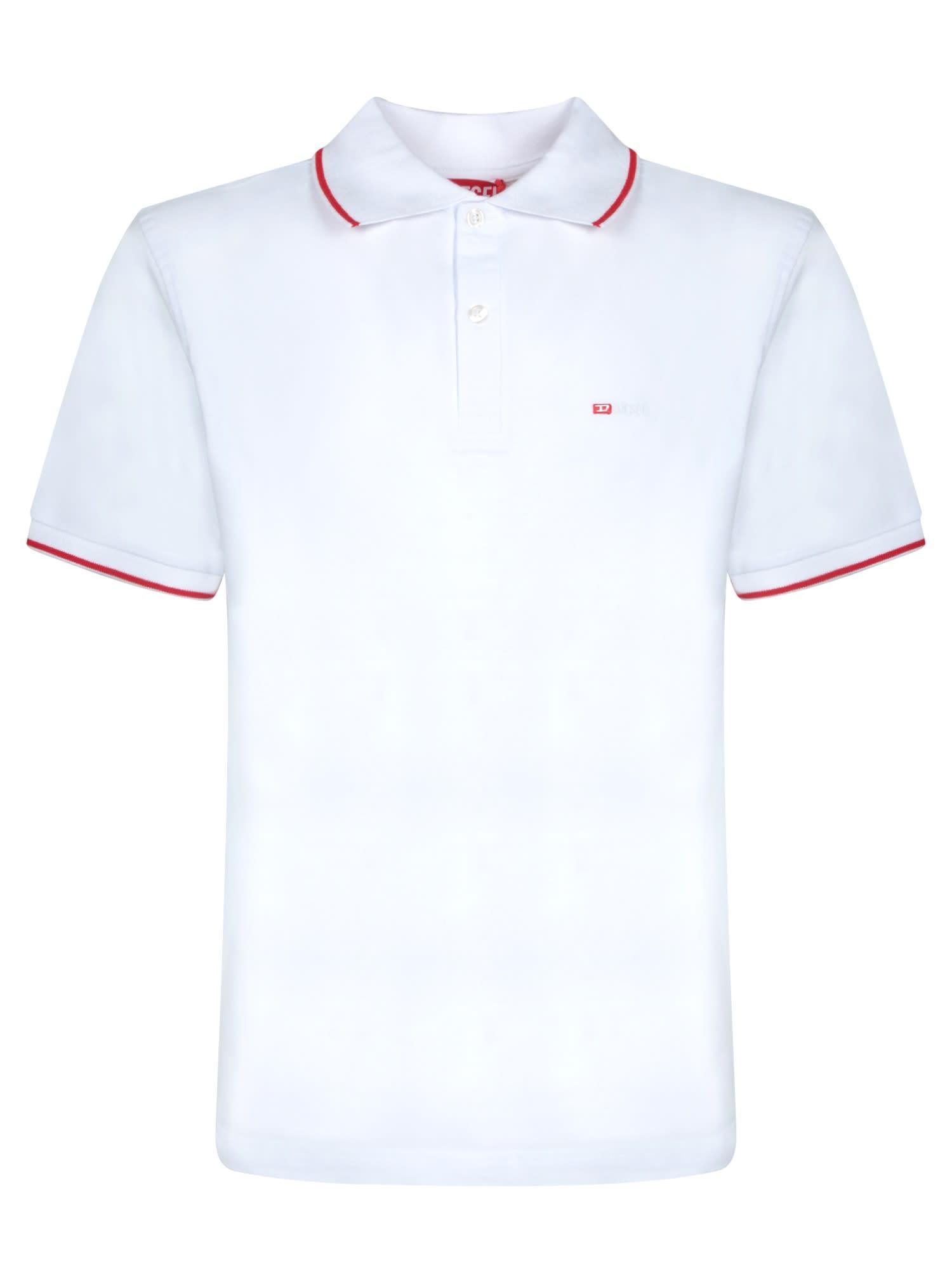 【送料&関税込】Diesel Tferry White Cotton Polo Shirt