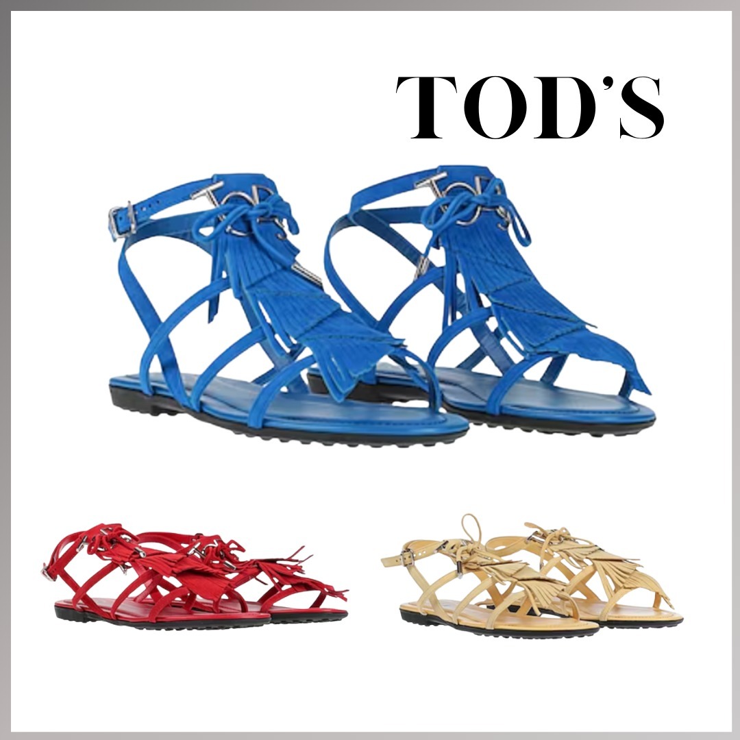 【 TOD'S 】 グラディエーター サンダル フリンジ