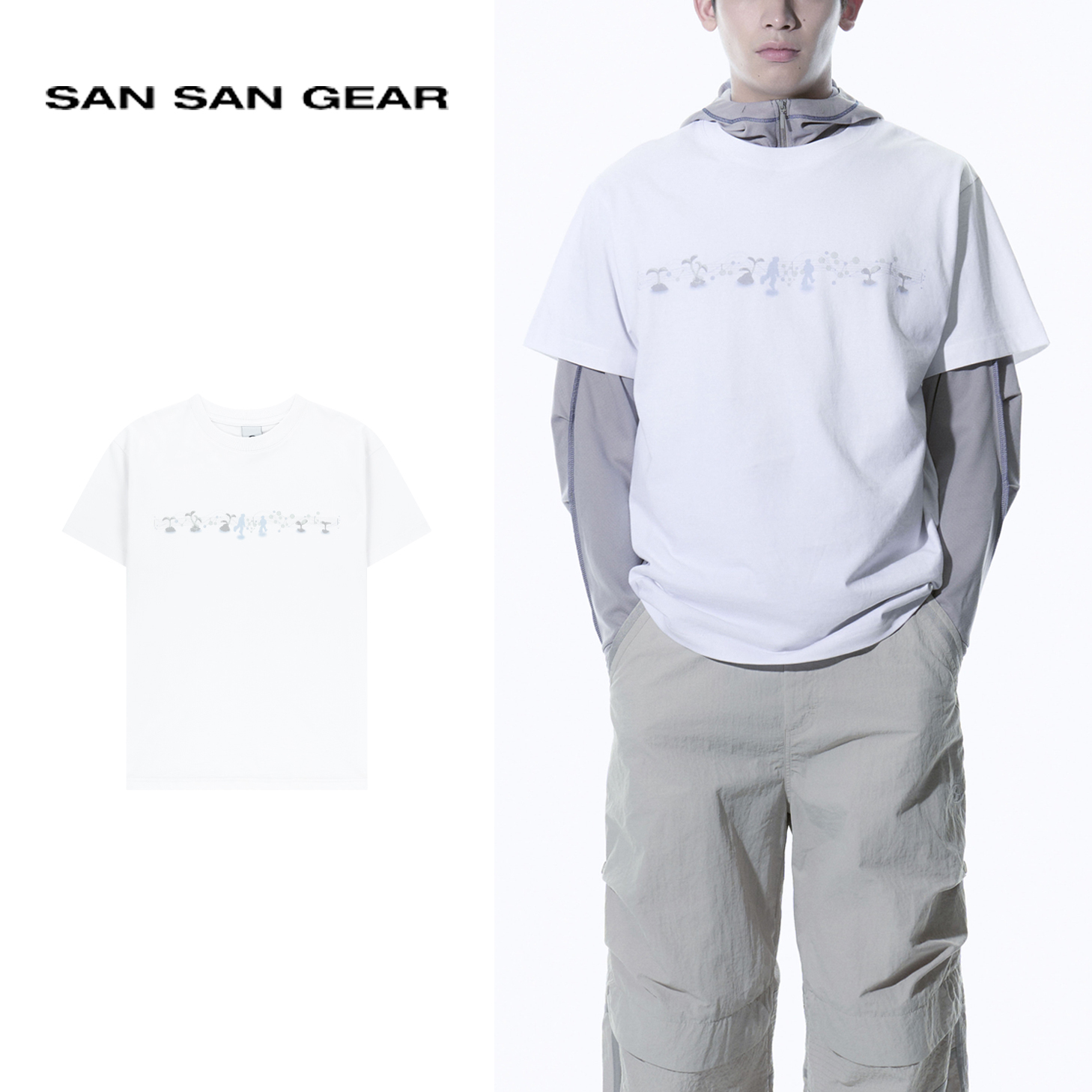 Tシャツ・カットソー SAN SAN GEAR : 25SS / GREEN CIRCULAR T-SHIRT (WHITE)