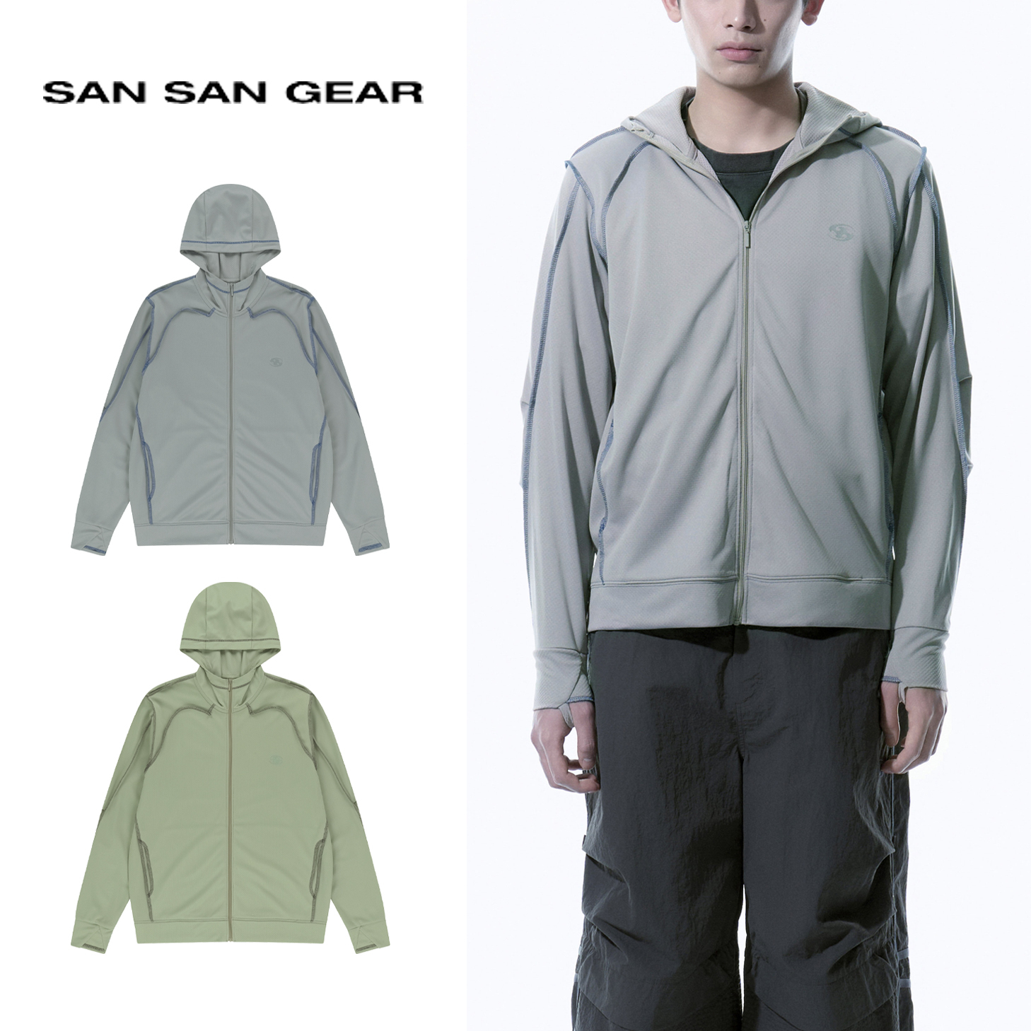 パーカー・フーディ SAN SAN GEAR : 25SS / OVERLOCK MESH ZIP-UP (2COLORS)