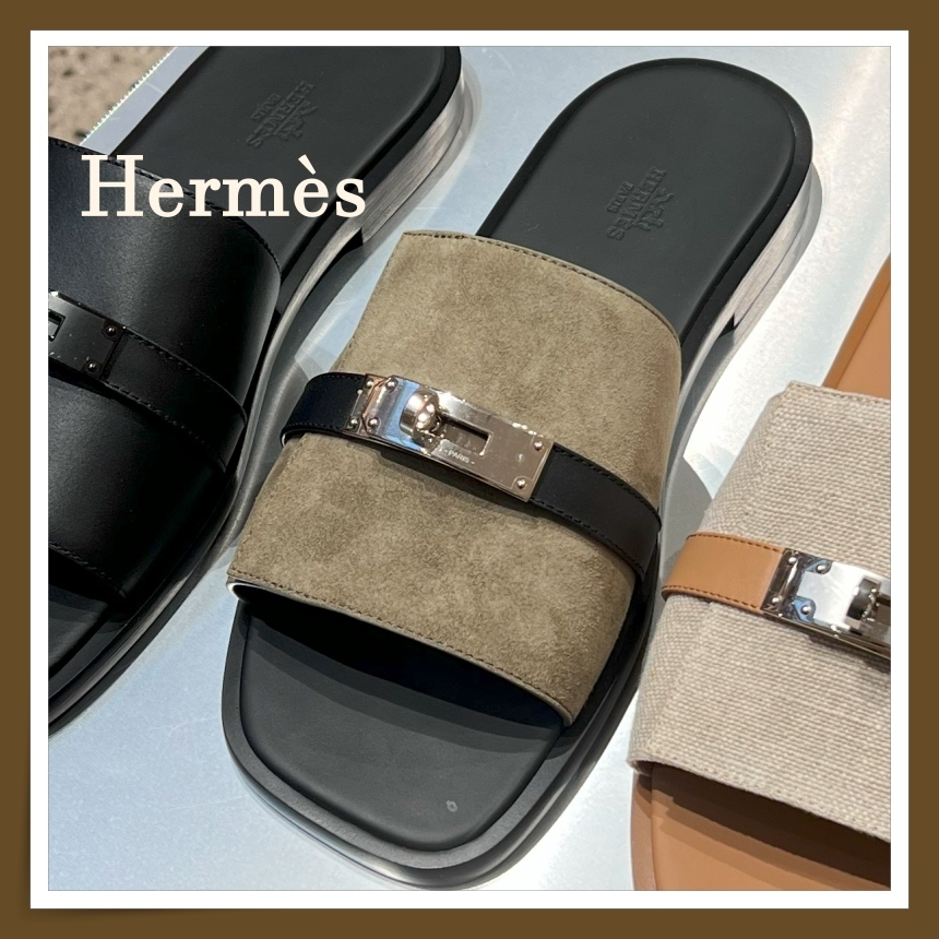 【HERMES】シックでクールカラー 夏に☆Gabriel サンダル men's