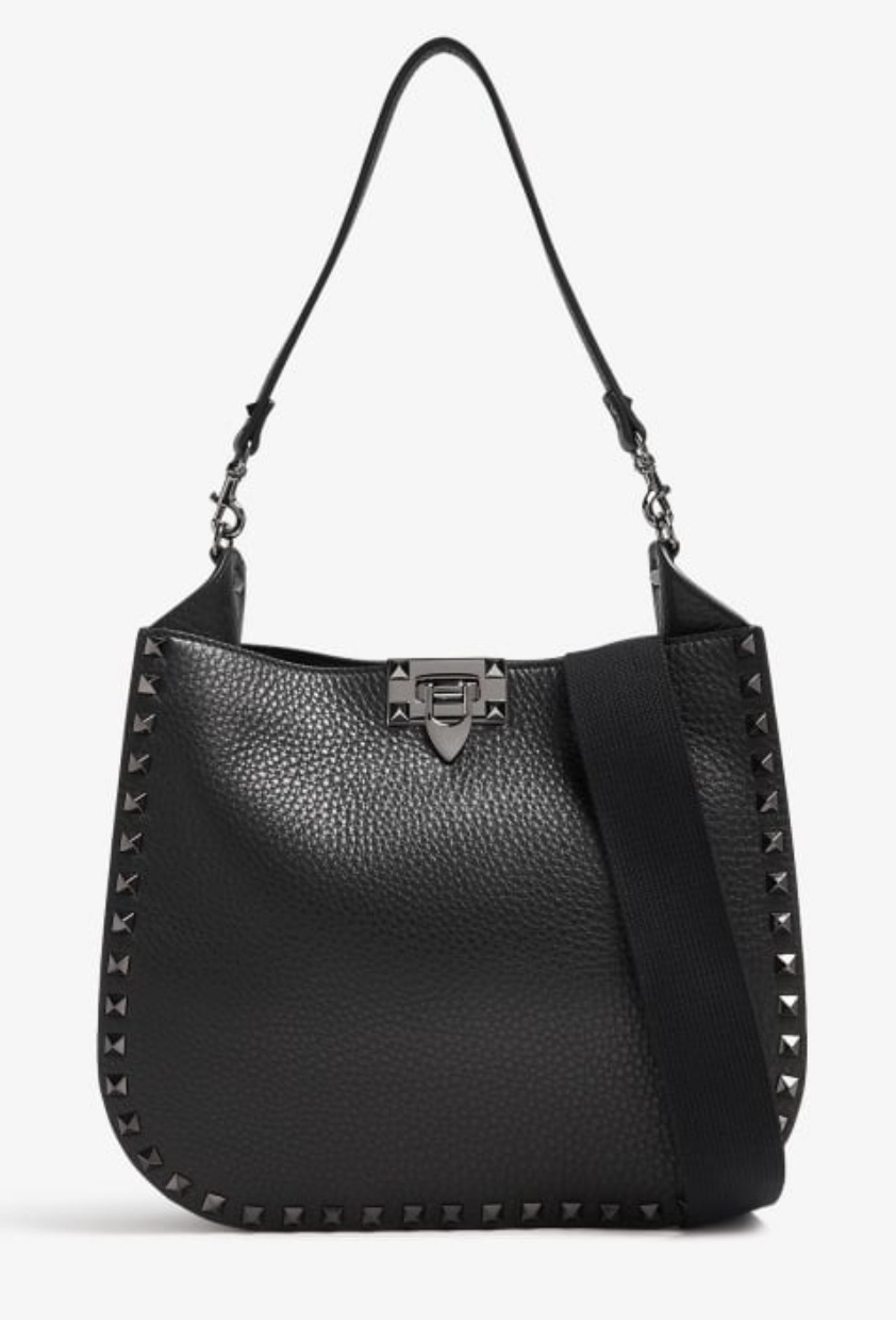 【VALENTINO】ROCKSTUD HOBO BAG IN GRAINY CALFSKIN