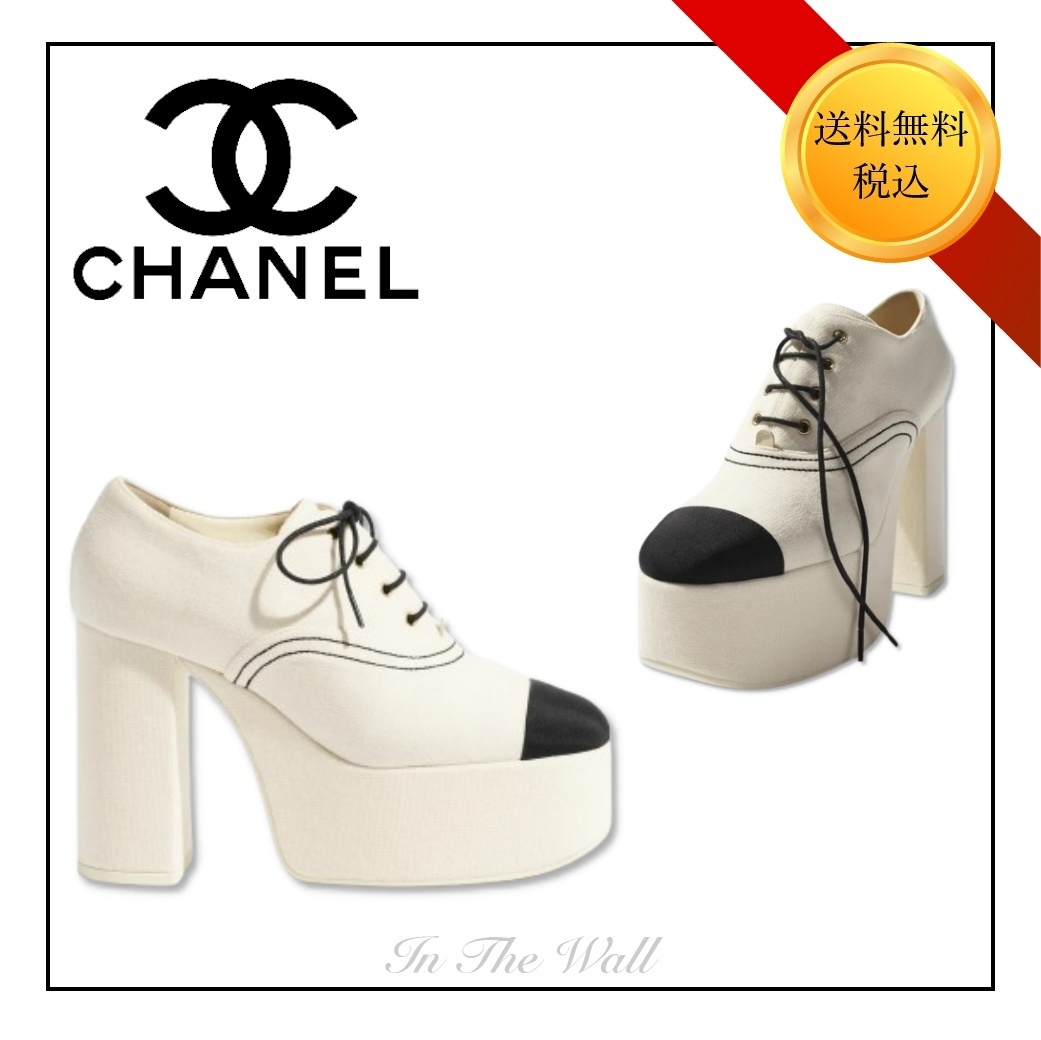 話題の厚底で美脚効果♪【CHANEL】25SS レースアップ シューズ