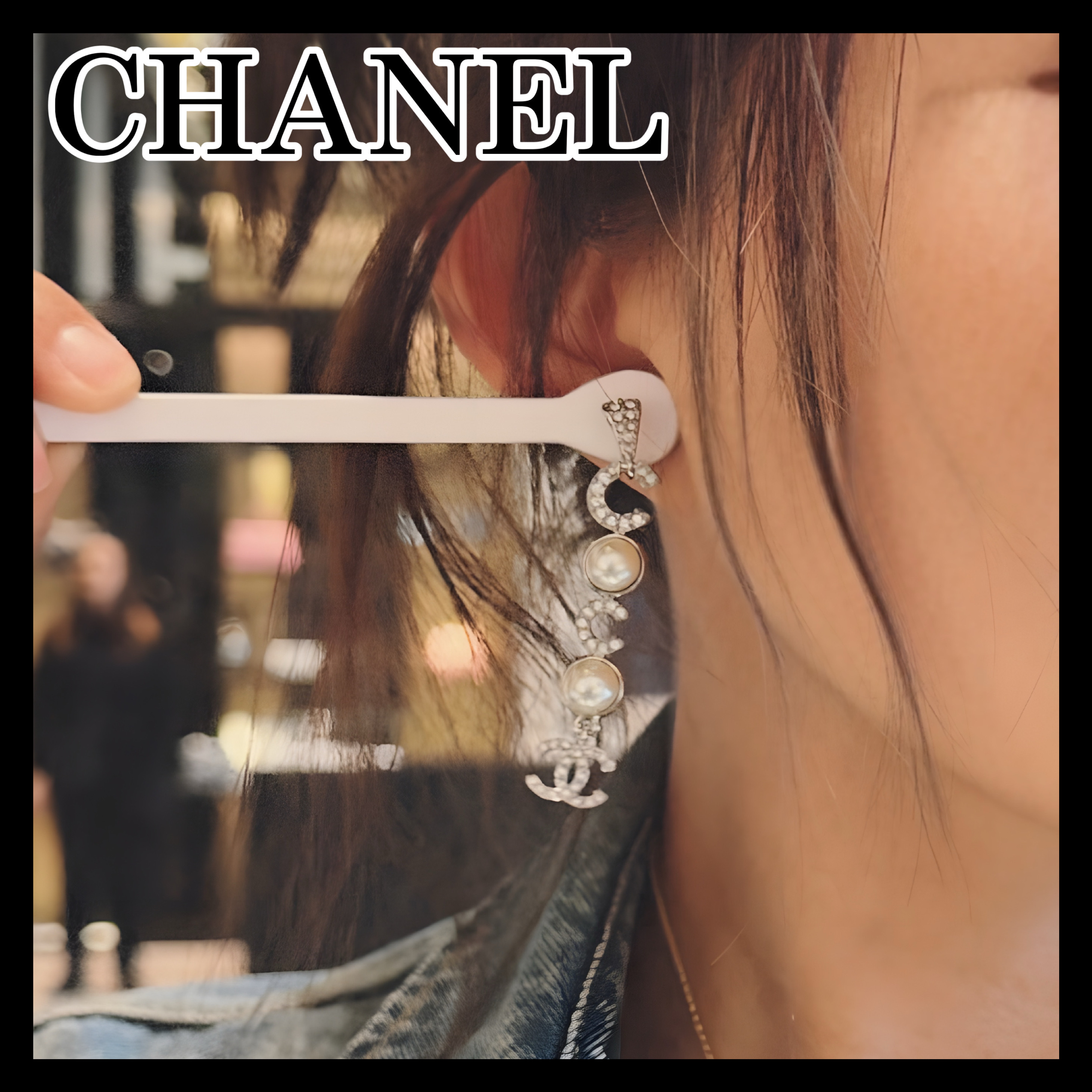 《お洒落に揺れるcocoの文字デザイン♪》25S限定★CHANEL ピアス