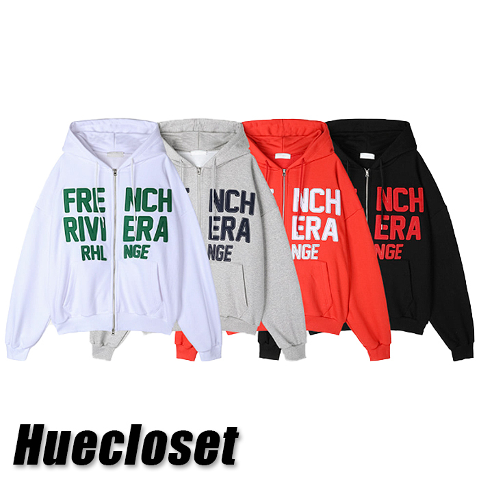 HUECLOSET Hue French Embroidery Hood Zip Up 25KERO２69