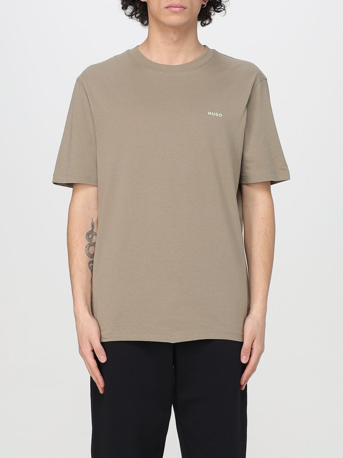 Tシャツ・カットソー HUGO Men T-shirt Dove Grey 50466158 219
