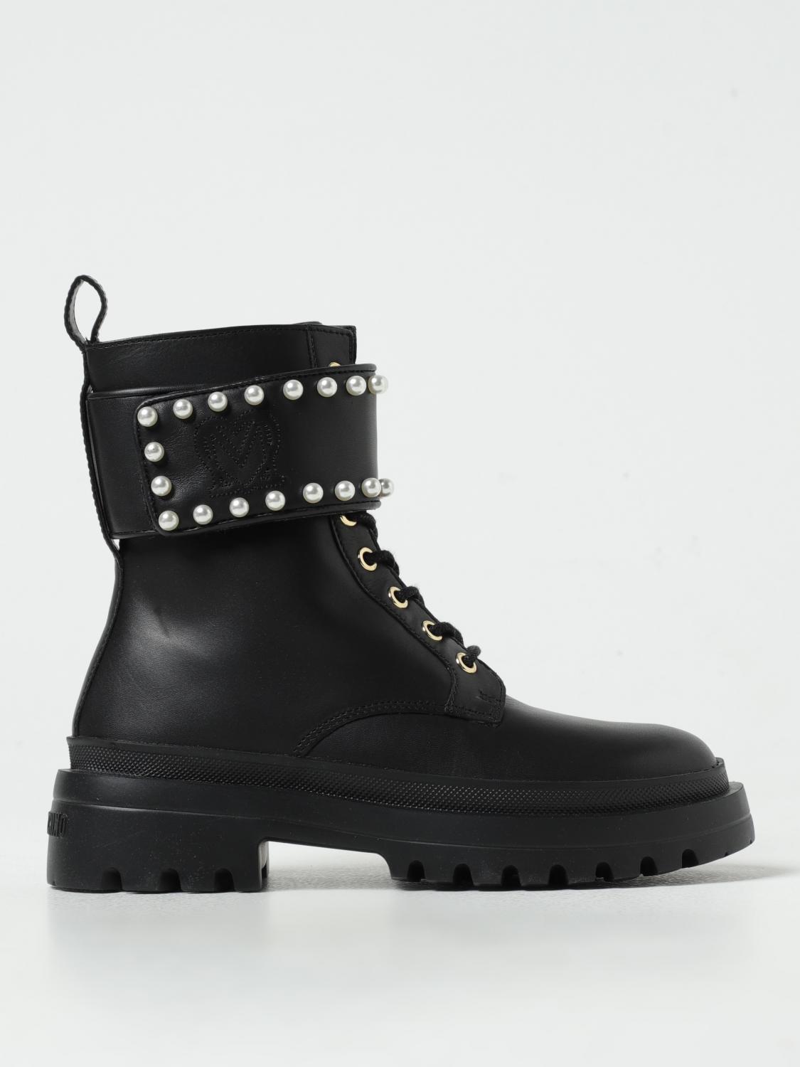 ショートブーツ・ブーティ LOVE MOSCHINO Woman Flat ankle boots Black JA24235G0LIA0