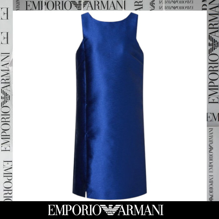 EMPORIO ARMANI▼シャンタン風ファブリック ショート ドレス