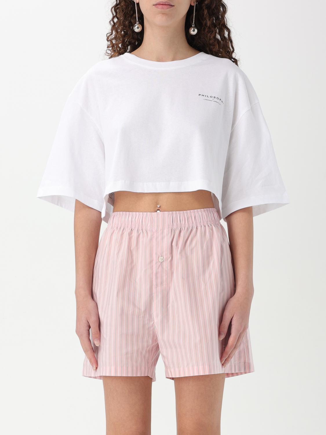 Tシャツ・カットソー PHILOSOPHY DI LORENZO SERAFINI Woman T-Shirt White 07030744