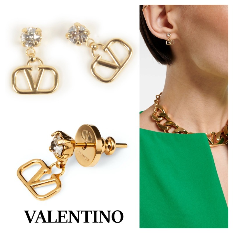 Valentino Vロゴ シグネチャー ドロップ ピアス
