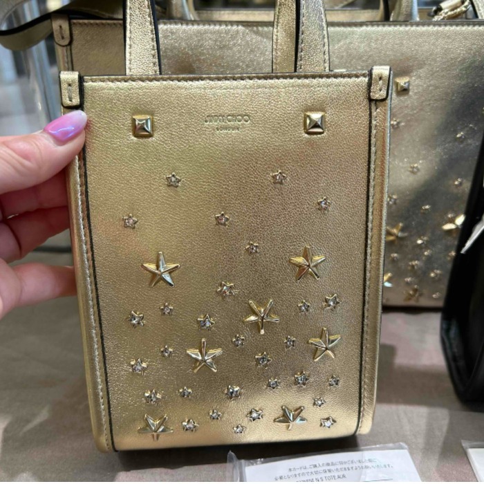 JimmyChoo MINI N/S ポシェット☆星 ＆ クリスタル スタッズ☆ JimmyChoo MINI N/S ポシェット☆星 ＆ クリスタル スタッズ