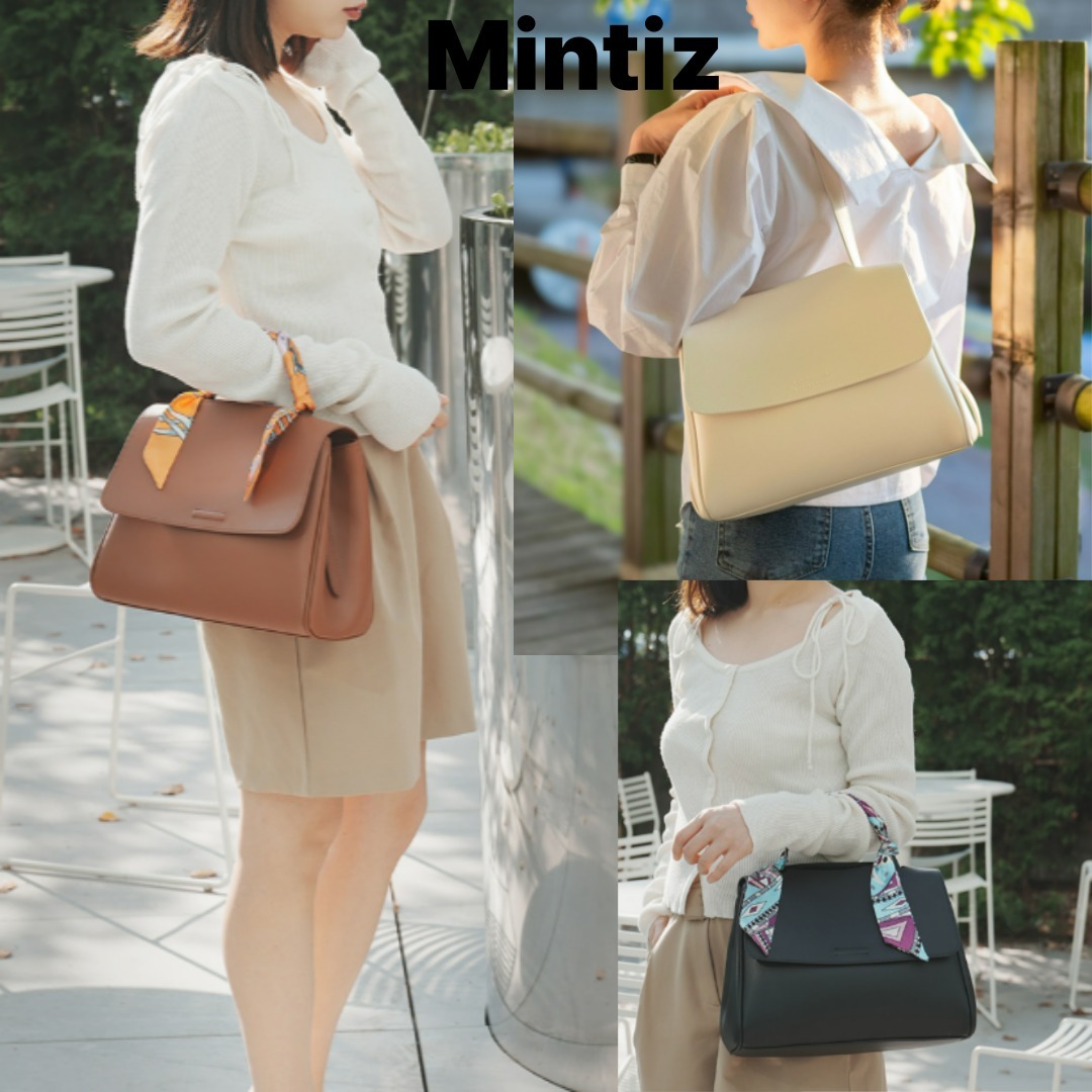 【MINTIZ】ラグジュアリー 天然皮革 ソフト フラップバッグ