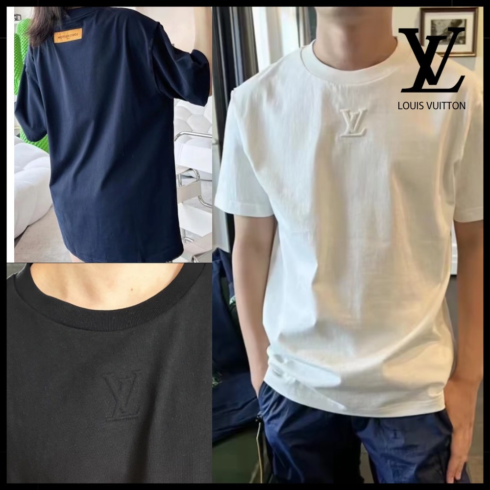 【シンプルなロゴが上品】Louis Vuitton エンボス Tシャツ ロゴ