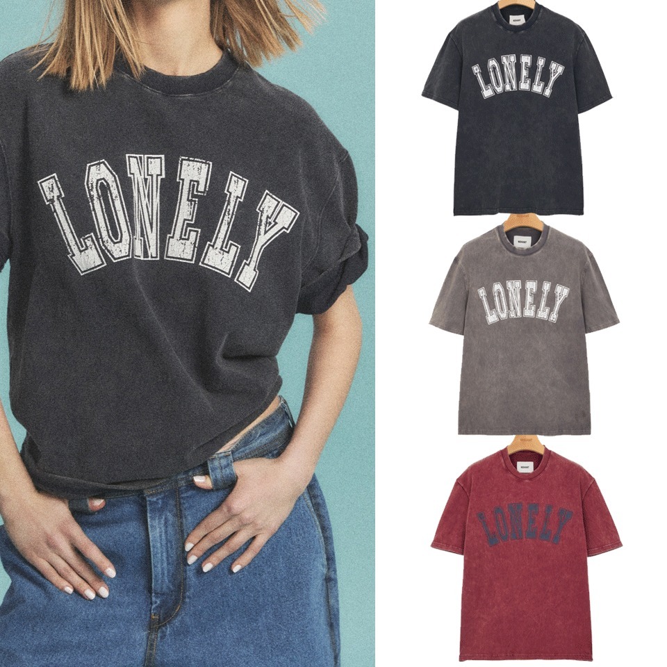 ★NOHANT★LONELY/LOVELY SALT WASHING SHORT SLEEVE T-SHIRT