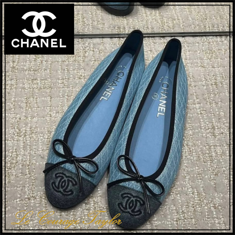 25P♪デニム【CHANEL】シャネルバレエシューズ