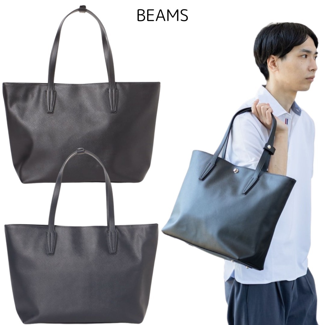 A4収納可能＜BEAMS HEART＞フェイクレザー トートバッグ