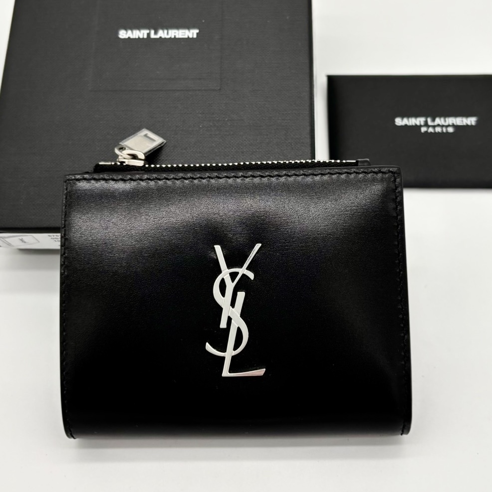 関税込すぐ届＊Saint Laurent 二つ折り財布 コインケース ジップ