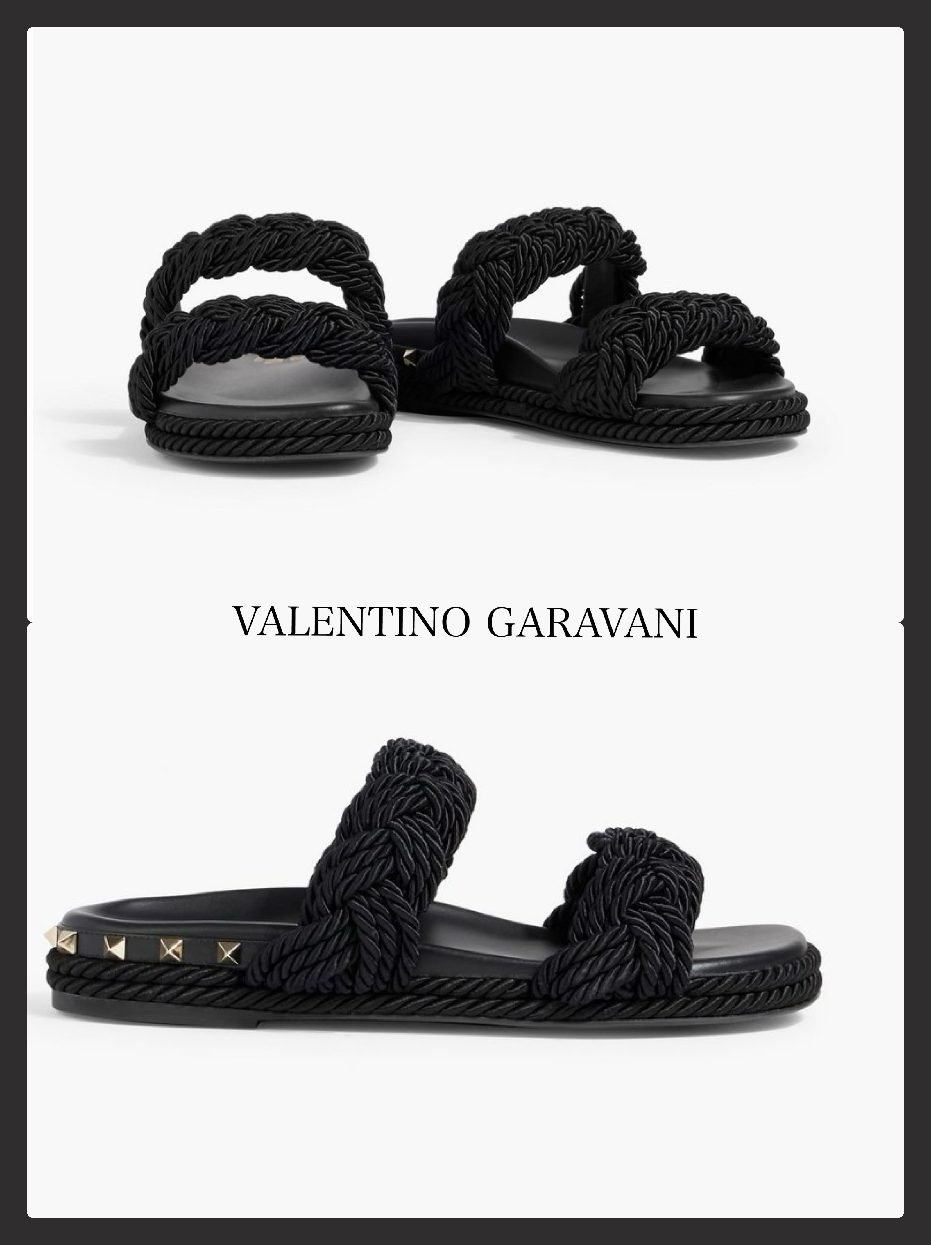 【VALENTINO GARAVANI】レザー&コードサンダル
