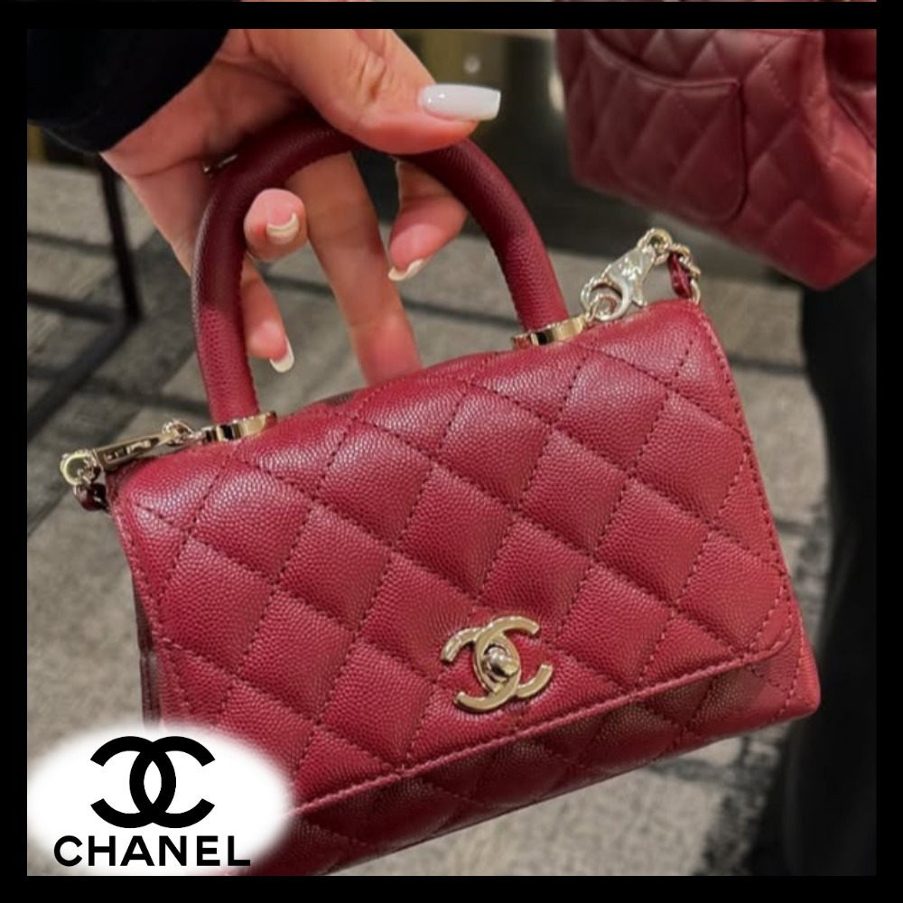 高級感★上品レッド♡定番★【CHANEL】ココハンドル14.5cm
