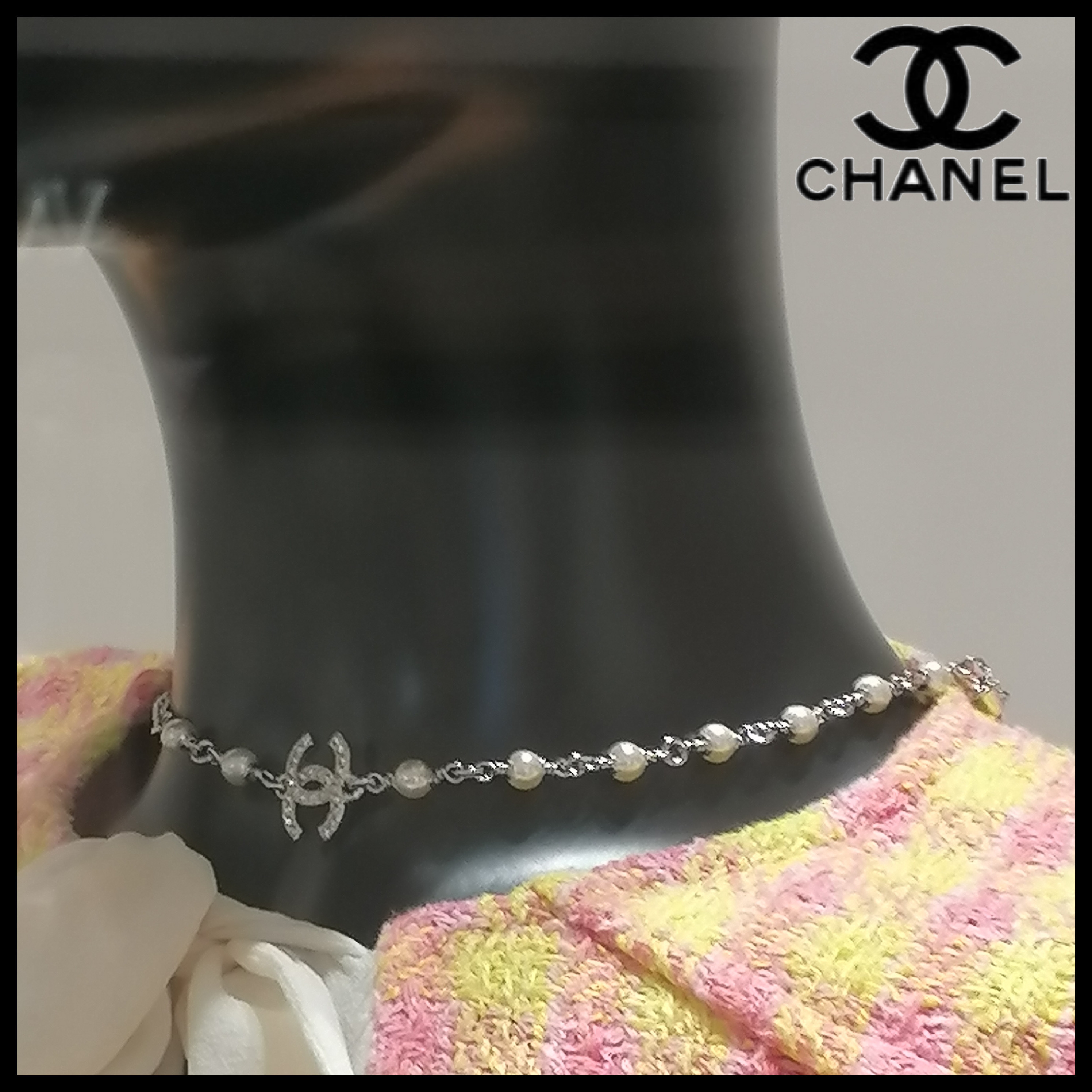◆CHANEL◆ネックレス レジン コスチューム パール ストラス