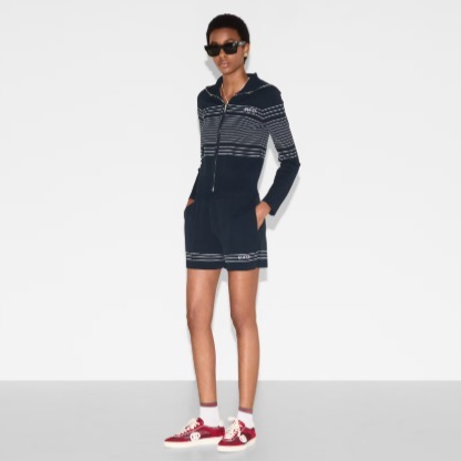 GUCCI《インターシャ ファブリック ショーツ》ネイビー DHL 直営