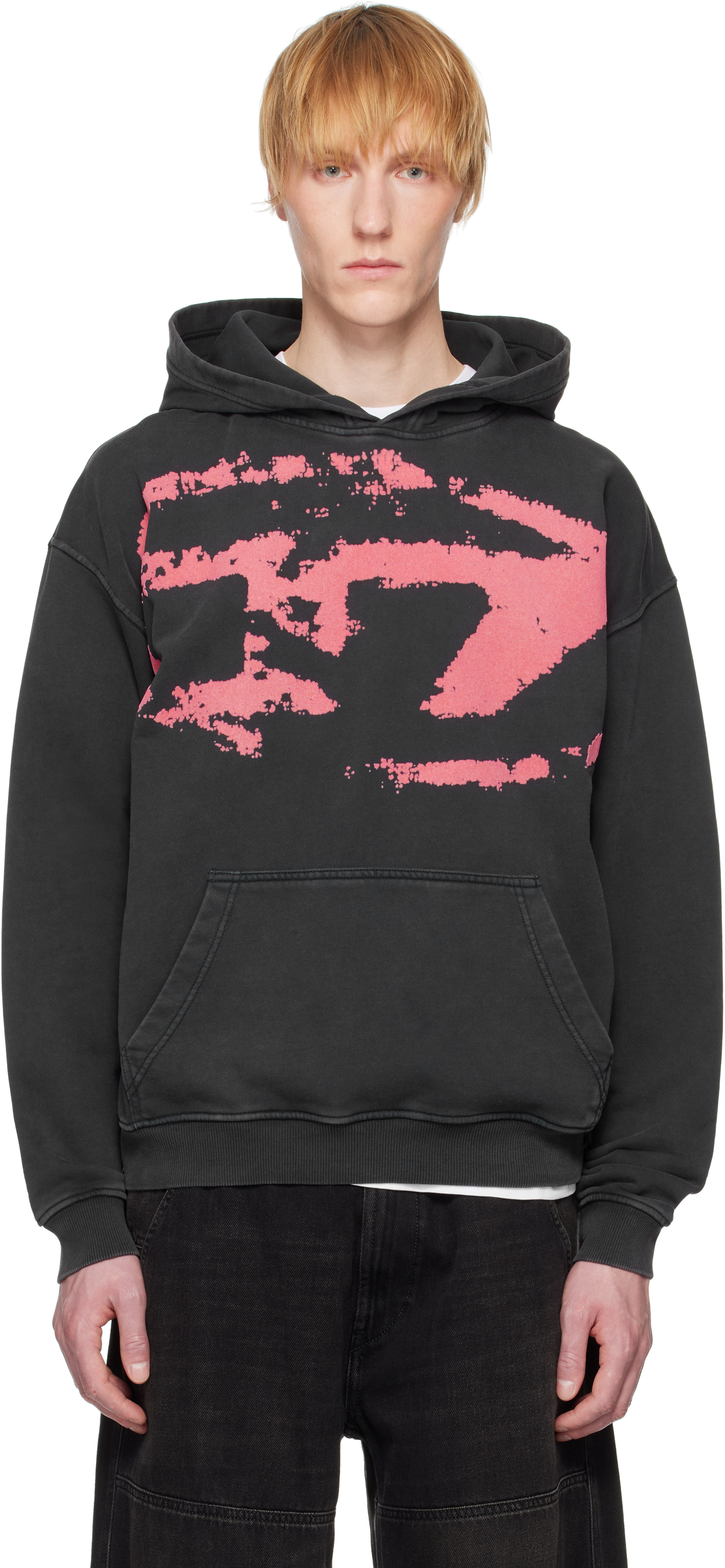 【関税込み】Diesel ブラック＆ピンク S-Boxt-Hood-R10 フーディ