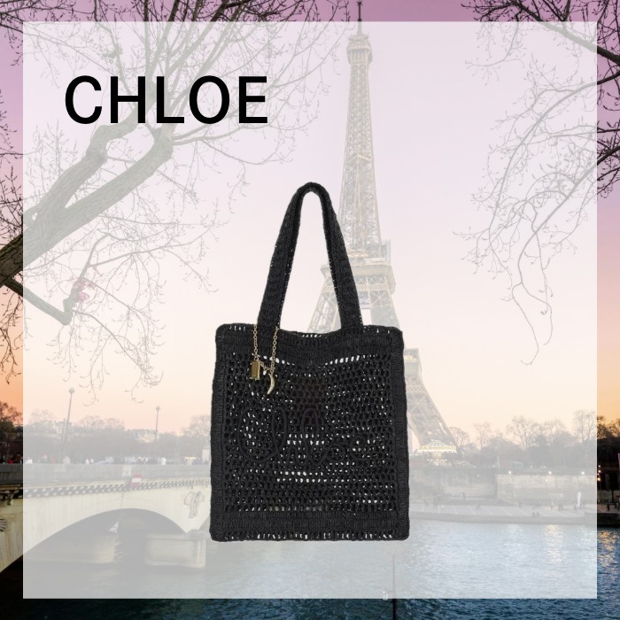 トートバッグ Chloe SS25 Summer Banana Crochet Tote Bag
