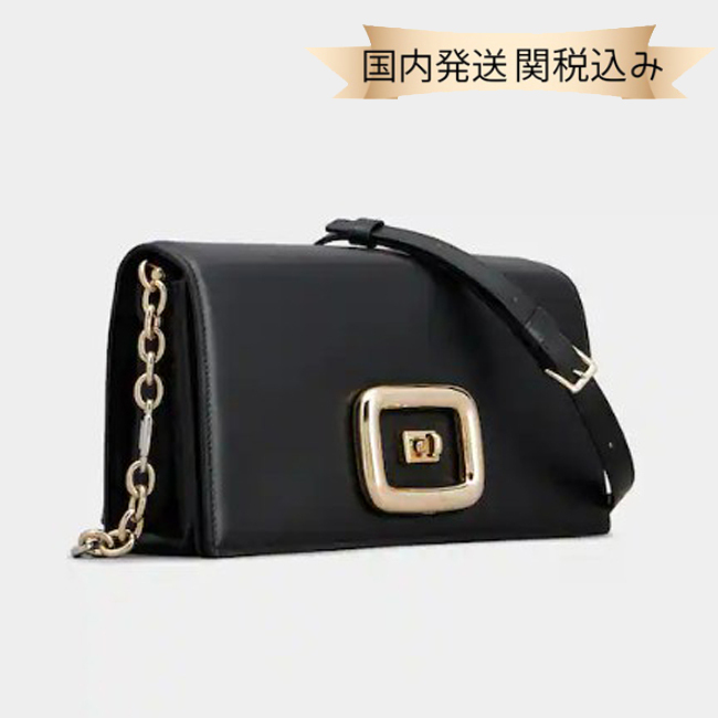 国内発送【Roger Vivier】ヴィヴ ショック レザー バッグ クロ