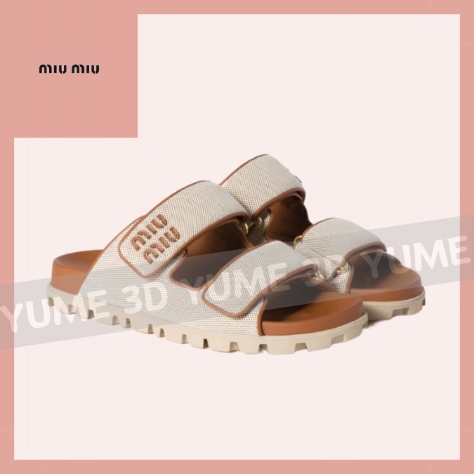 ♡Miu Miu♡キャンバス スライドサンダル♡