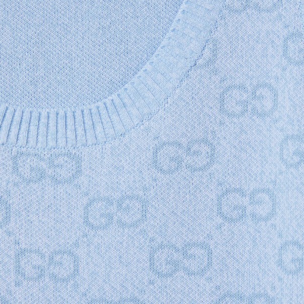 GUCCI《GGコットン ジャガード ミニ ドレス》ブルー DHL 直営店