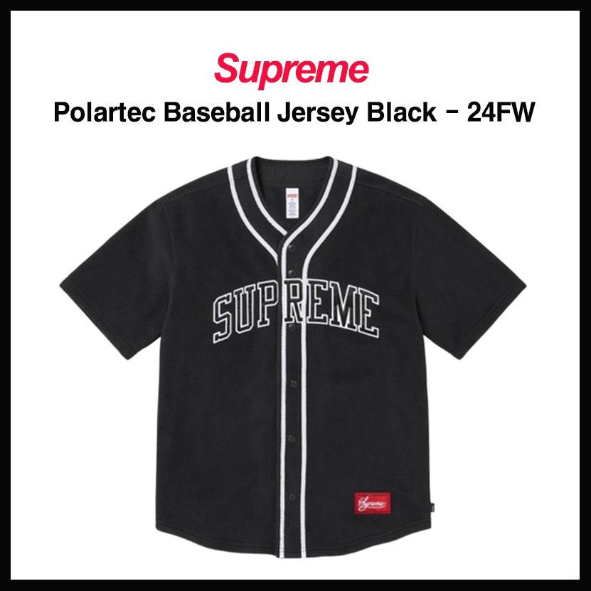 【SUPREME】POLARTEC BASEBALL JERSEY BLACK - 24FW