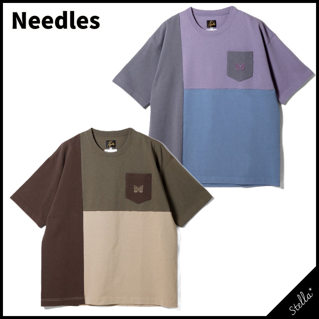 注目■Needles■大人気 × TS(S)コラボ 3カラーブロックTシャツ