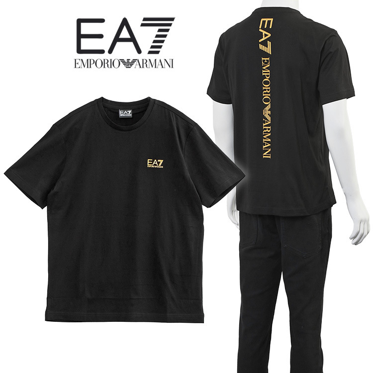 EA7 Tシャツ バックプリント 縦ロゴ 7M000567-AF10375-MC004