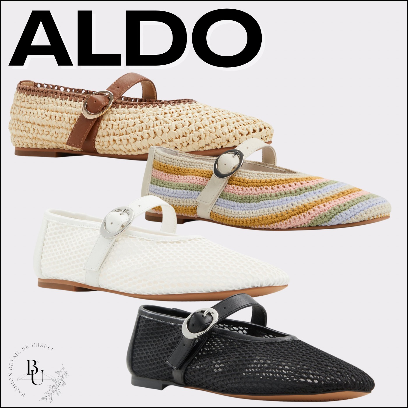 【ALDO】バレエフラット 編み込み メリージェーン Quincey
