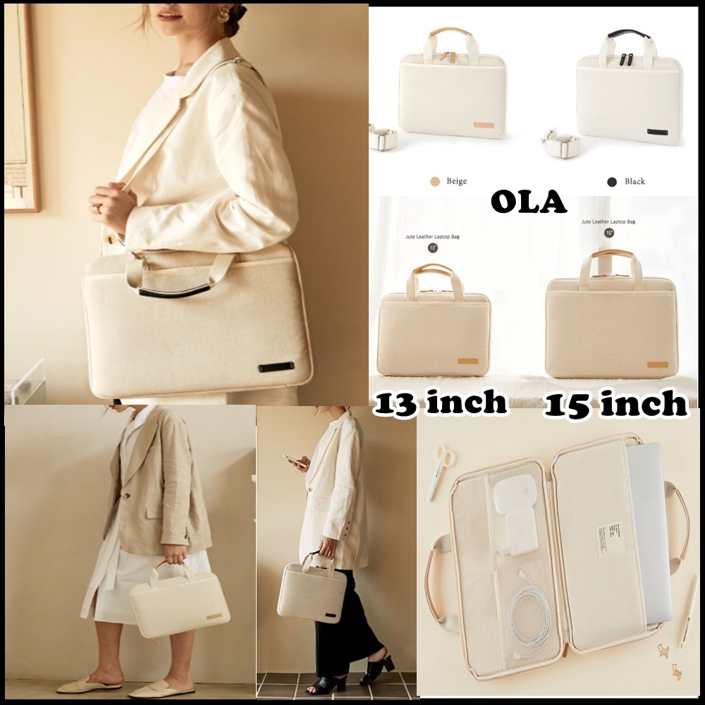 OLA★Jute Leather Laptop Bag13,15インチ ノートパソコンバッグ