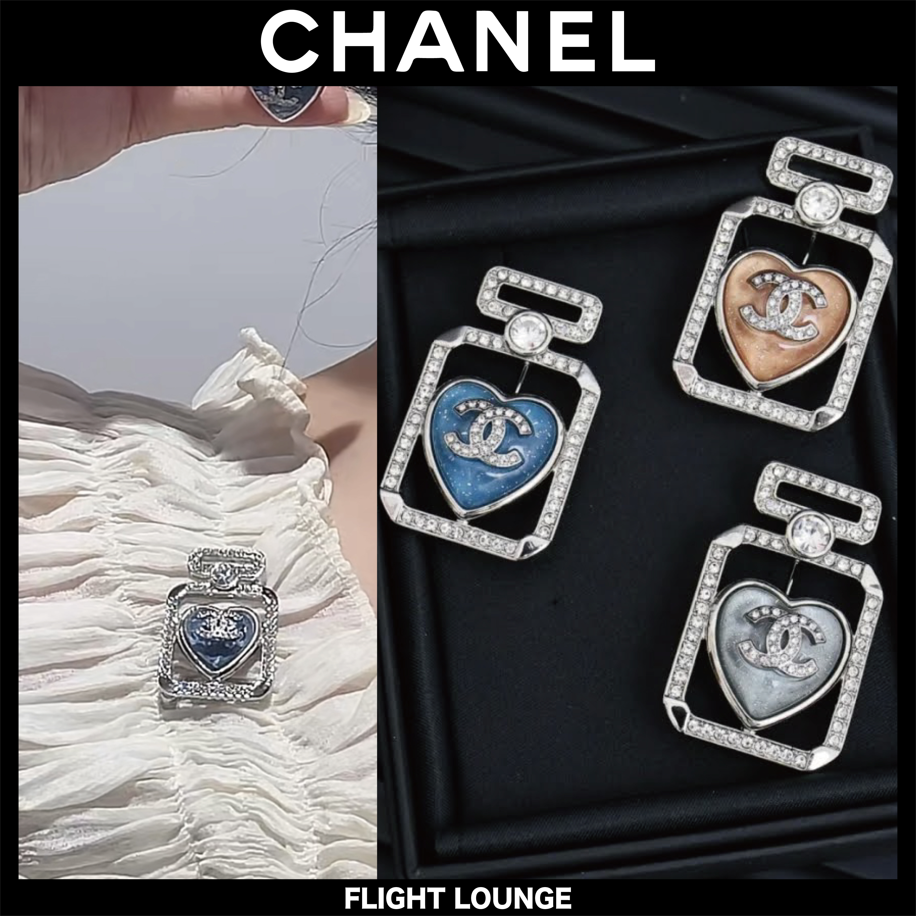 入荷情報♪香水瓶とロゴ CHANEL ブローチ25S