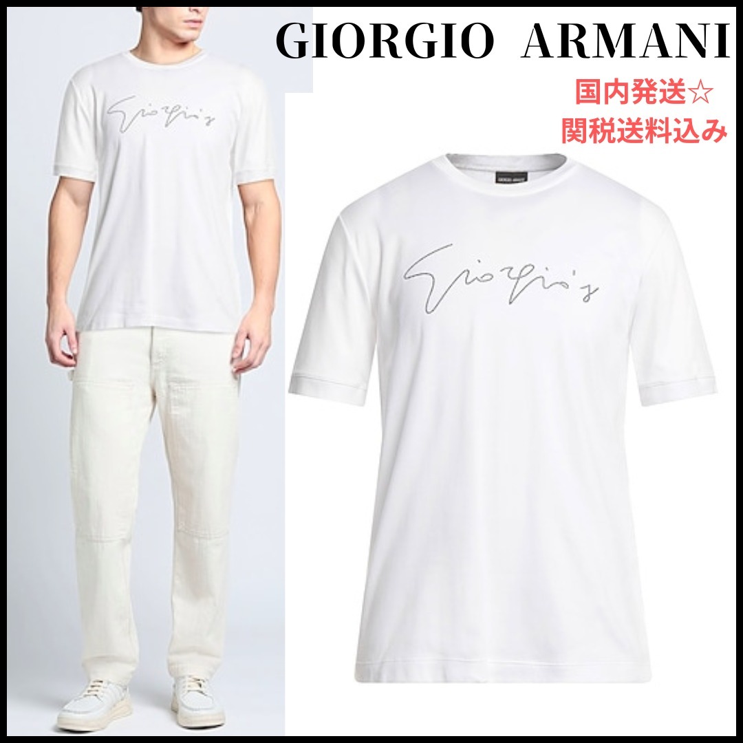 【GIORGIO ARMANI】クリスタル 半袖 Ｔシャツ＊関税/送料込み
