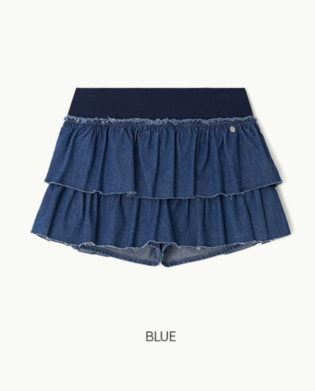 ☆NMIXX 着用☆RONRON CANCAN RUFFLE BANDING DENIM PANTSKIRT