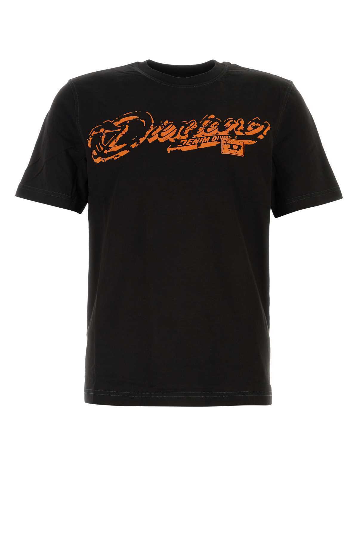 【送料&関税込】Diesel Black Cotton T-adjsut-r7 T-shirt