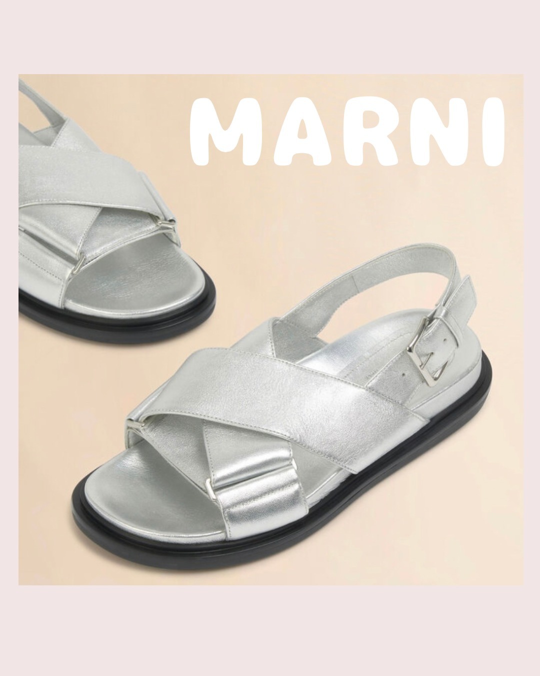 【国内発送】MARNI  シルバー レザー Fussbett