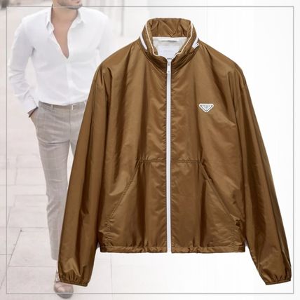 PRADA☆Re-Nylon ジャケット_ブラウン Prada Re-Nylon ジャケット | ニュートラル | FARFETCH JP