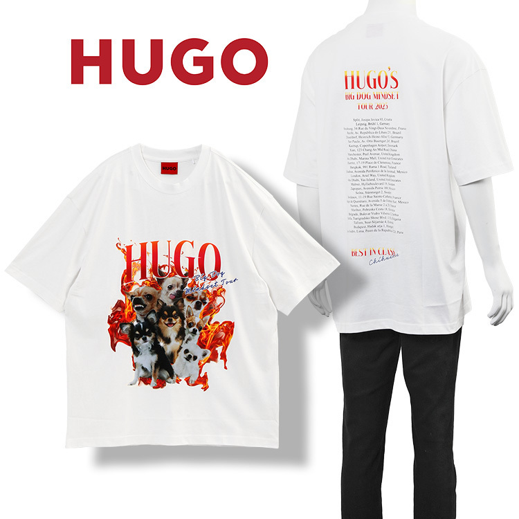 HUGO Tシャツ ドッググラフィック オーバーサイズ 50538259-102