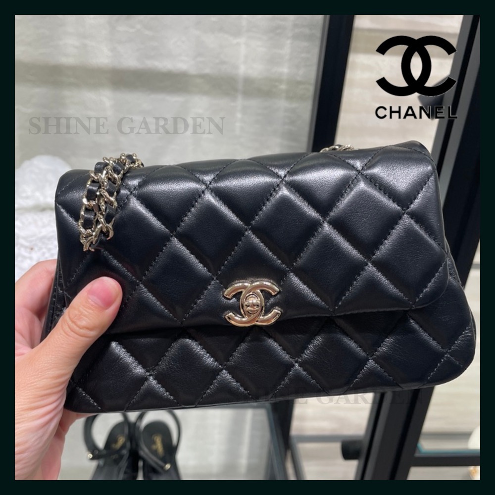 【25ss ミニ★】CHANEL チェーンショルダー クラッチバック ラム