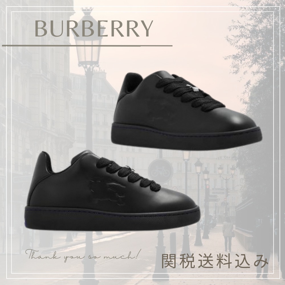 【BURBERRY】バーバリー レザー ボックス スニーカー メンズ