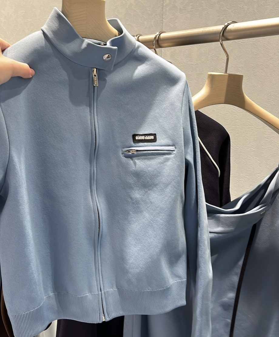 関税込 MiuMiu Technical yarn zipper cardigan ジャケット