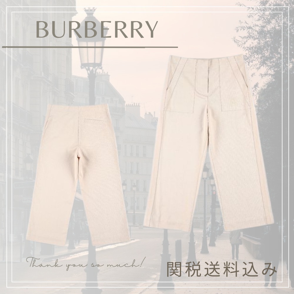 【超ポイント祭?期間限定】 BURBERRY】バーバリー ホワイト パンツ キッズ ボトムス・スパッツ