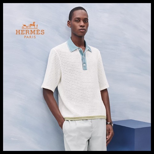 国内入手不可！BUYMA限定【HERMES】ポロシャツ ajoures colores